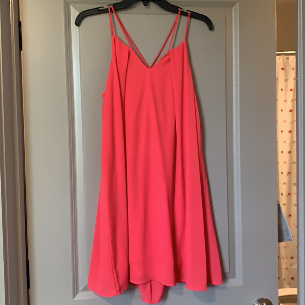 She + Sky Coral dress cross tank